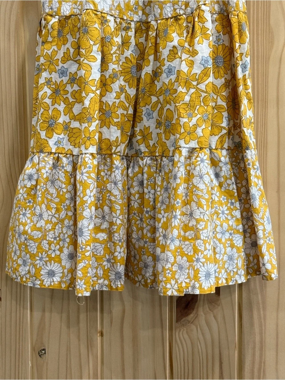 Carters Girls Yellow White Floral Ruffle Strap Sundress